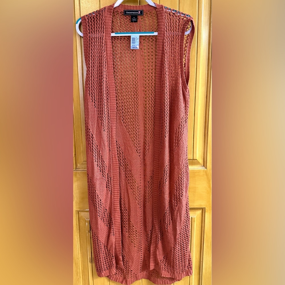 Generation Z long sleeveless cardigan, XL